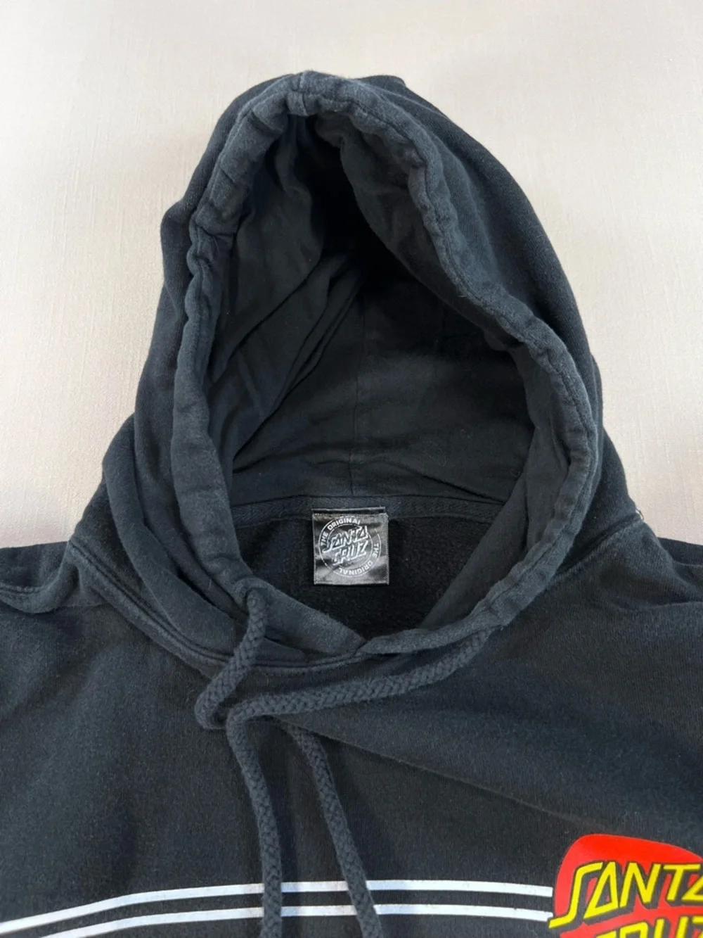 Santa Cruz Skateboards Classic Dot Hoodie Sweatshirt Black Kids L Pullover